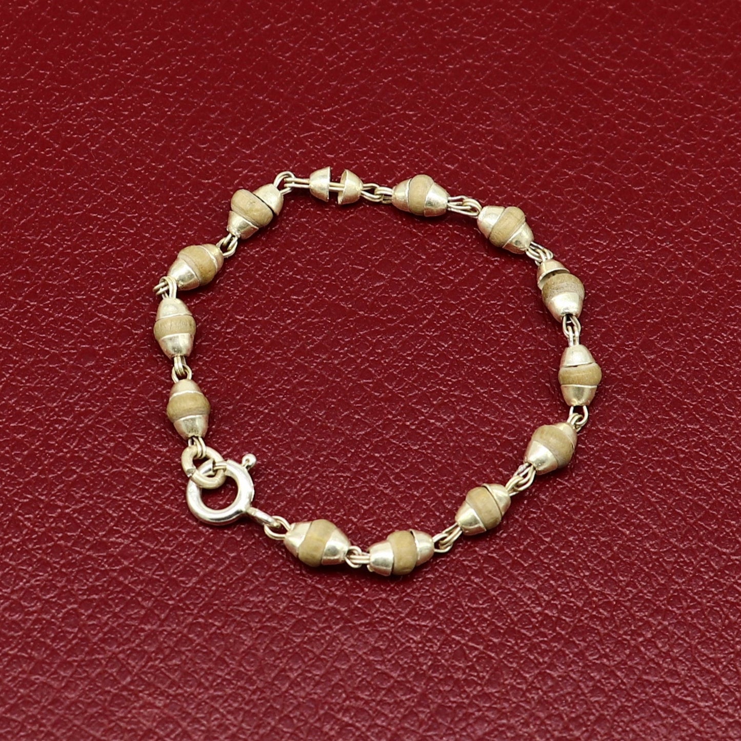 4.5" inch small 925 sterling silver handmade basil rosary beads necklace for lord krishna statues, stunning jewelry collections sbr219 - TRIBAL ORNAMENTS