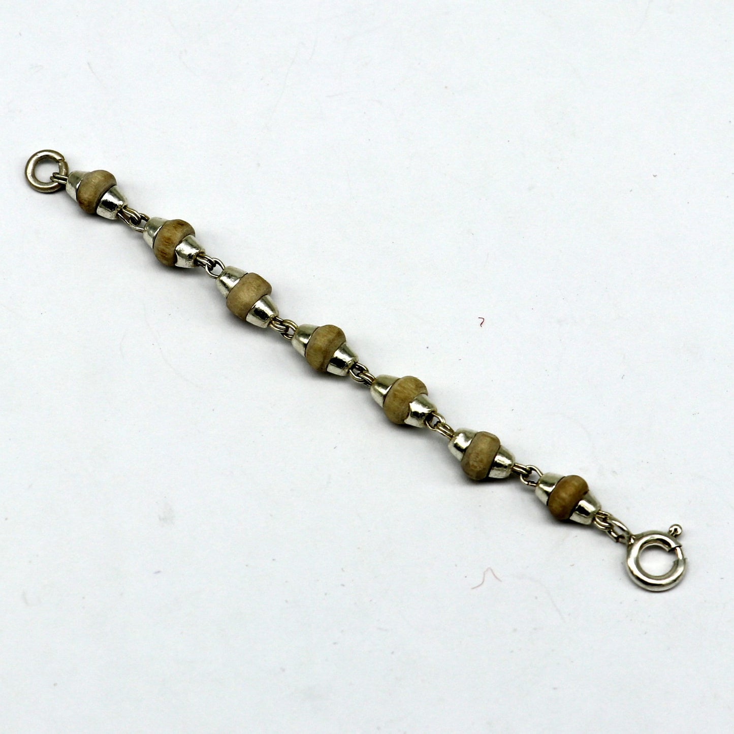 3 inches long handmade basil rosary beaded bracelet or necklace for baby krishna figurine or sculpture, best puja tulsi neckace sbr220 - TRIBAL ORNAMENTS
