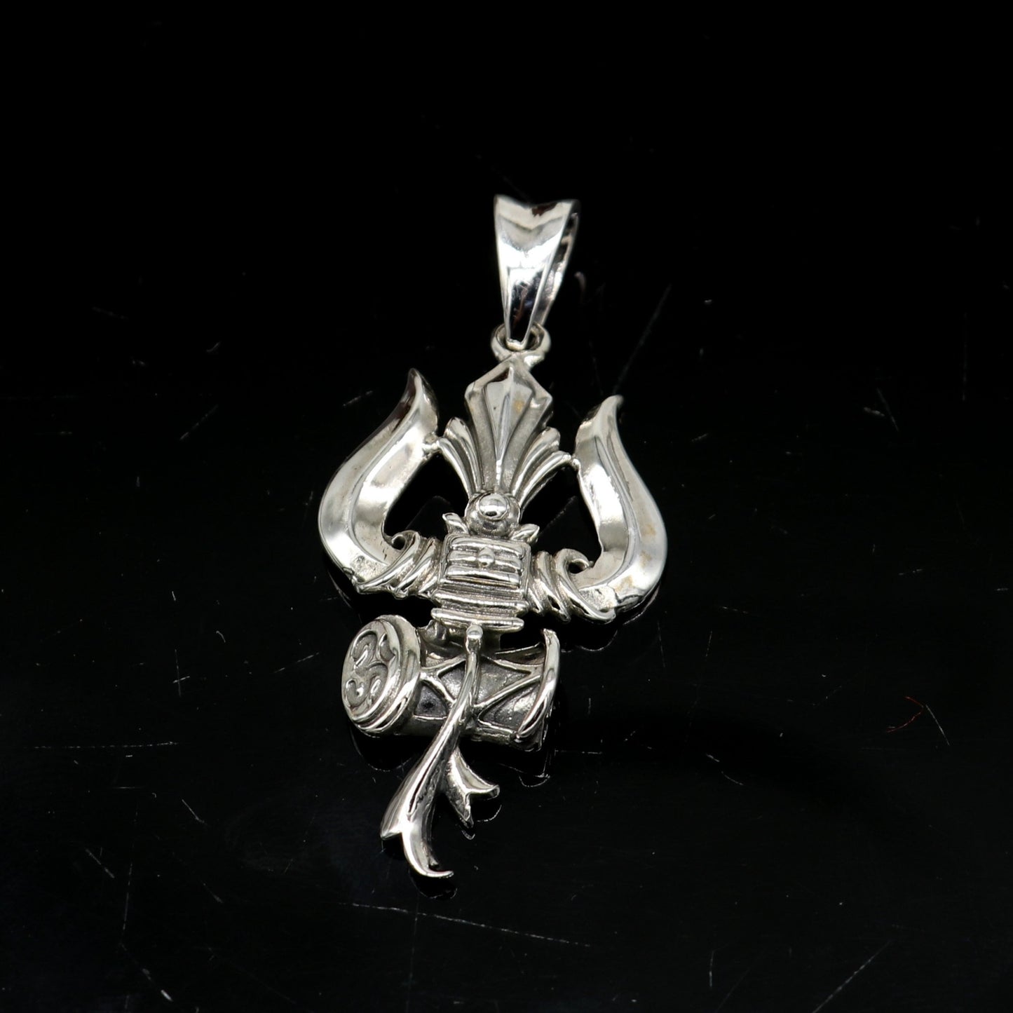 925 sterling silver Hindu idol Lord Shiva trident/trishul pendant, amazing vintage design gifting locket pendant customized jewelry ssp524 - TRIBAL ORNAMENTS