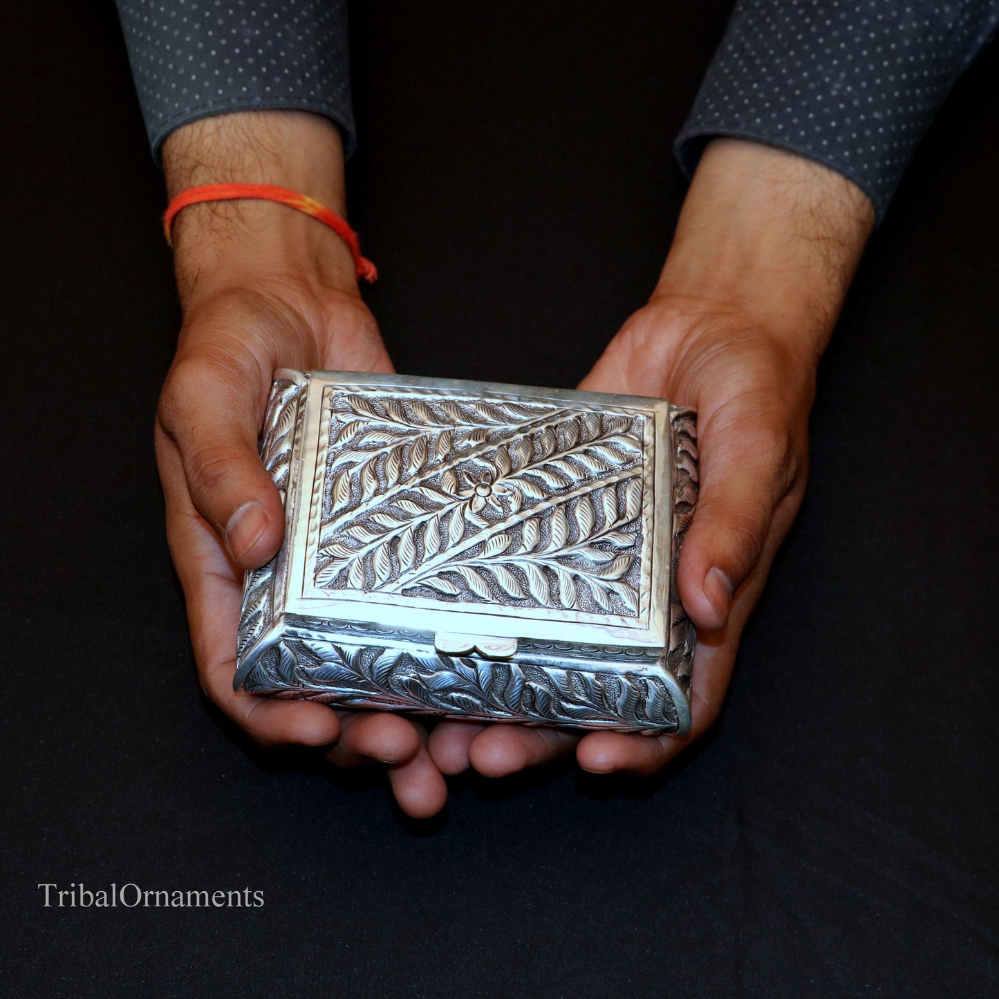925 sterling silver Vintage antique work design handmade dry fruit box, container casket box, best brides gift, corporation gift box10 - TRIBAL ORNAMENTS