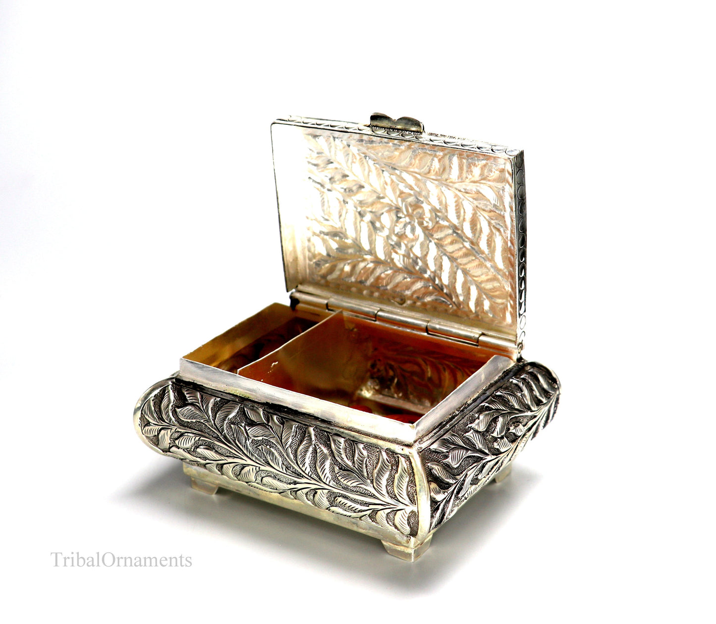 925 sterling silver Vintage antique work design handmade dry fruit box, container casket box, best brides gift, corporation gift box10 - TRIBAL ORNAMENTS