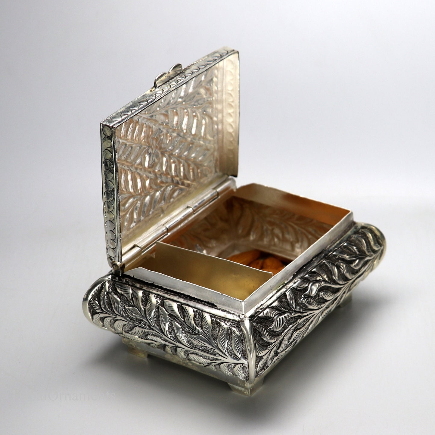 925 sterling silver Vintage antique work design handmade dry fruit box, container casket box, best brides gift, corporation gift box10 - TRIBAL ORNAMENTS