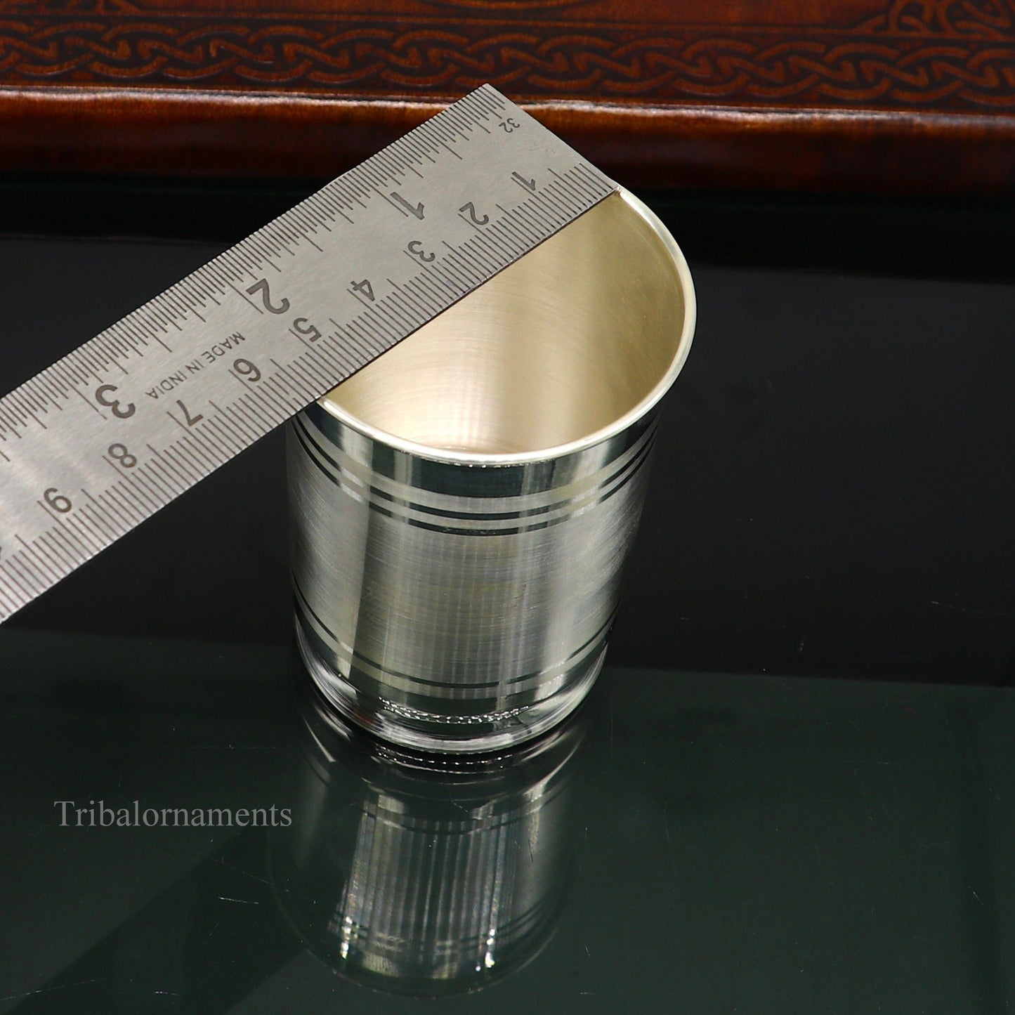 999 fine silver handmade vessels, water/milk Glass tumbler, silver flask, baby kids silver utensils stay healthy water milk glass sv227 - TRIBAL ORNAMENTS