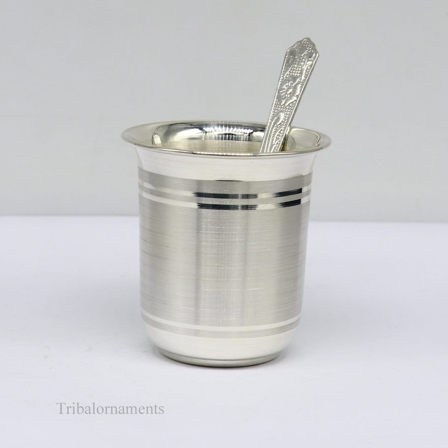 999 fine silver handmade vessel, water/milk Glass tumbler, silver flask, baby kids silver utensils stay healthy water milk cup sv231 - TRIBAL ORNAMENTS