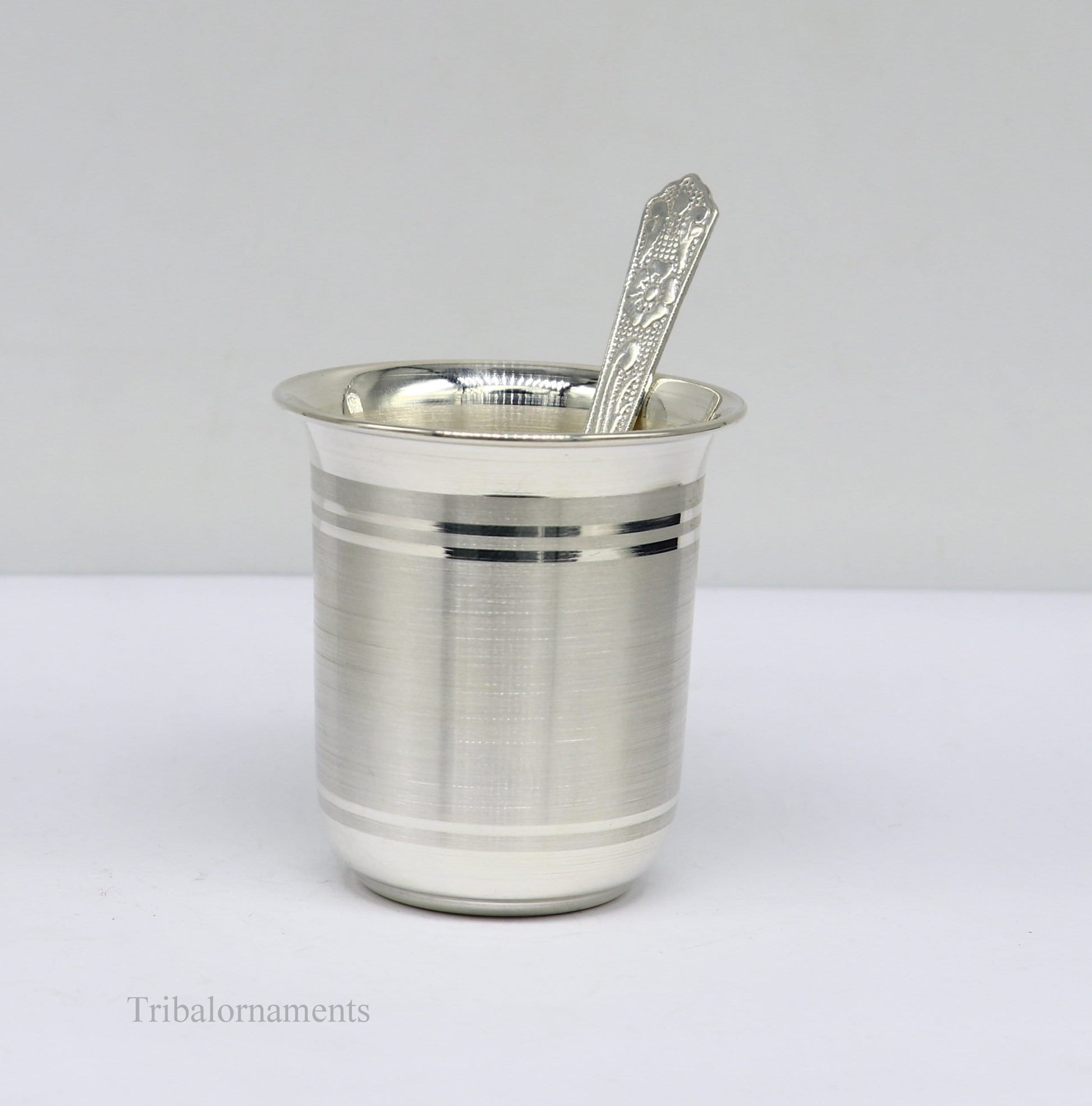 999 fine silver handmade vessel, water/milk Glass tumbler, silver flask, baby kids silver utensils stay healthy water milk cup sv231 - TRIBAL ORNAMENTS