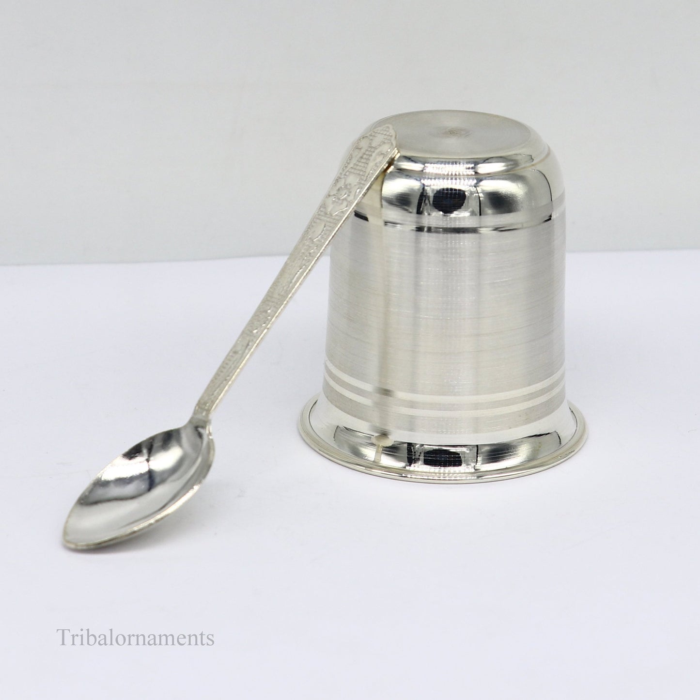 999 fine silver handmade vessel, water/milk Glass tumbler, silver flask, baby kids silver utensils stay healthy water milk cup sv231 - TRIBAL ORNAMENTS