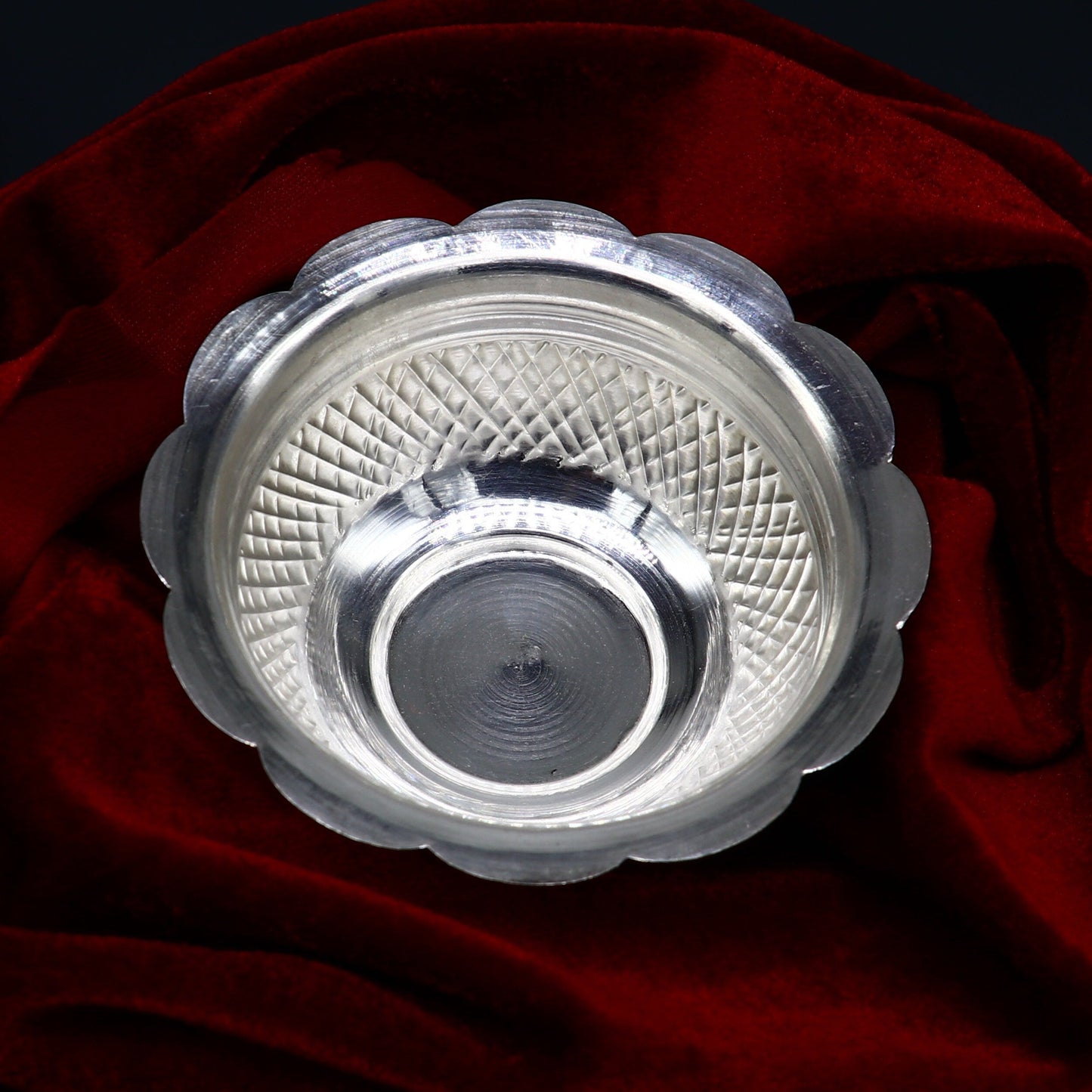 999 fine silver exclusive handcrafted work light weight baby bowl, puja utensils, silver article, silver utensils, silver vessel baby sv208 - TRIBAL ORNAMENTS
