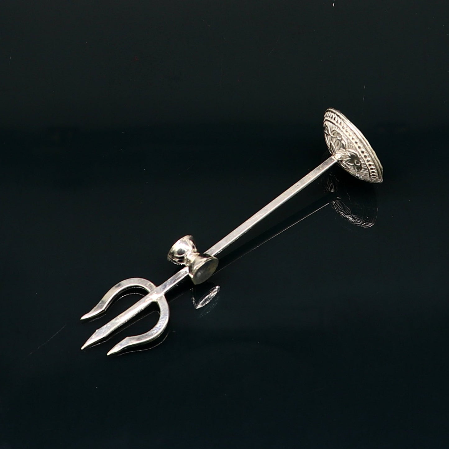 Divine Lord shiva Trident, Solid sterling silver Trishul puja article utensils, goddess trishul trident , god accessories from india su341 - TRIBAL ORNAMENTS