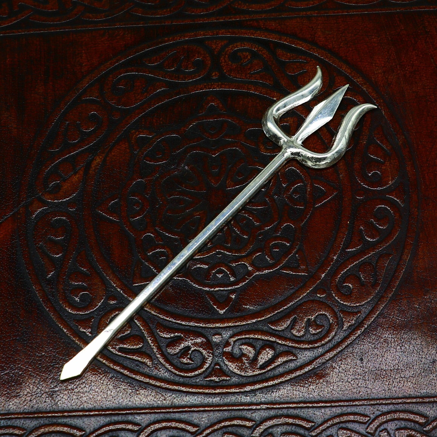 Divine Lord shiva Trident, Solid sterling silver Trishul puja article utensils, goddess trishul trident , god accessories from india su343 - TRIBAL ORNAMENTS