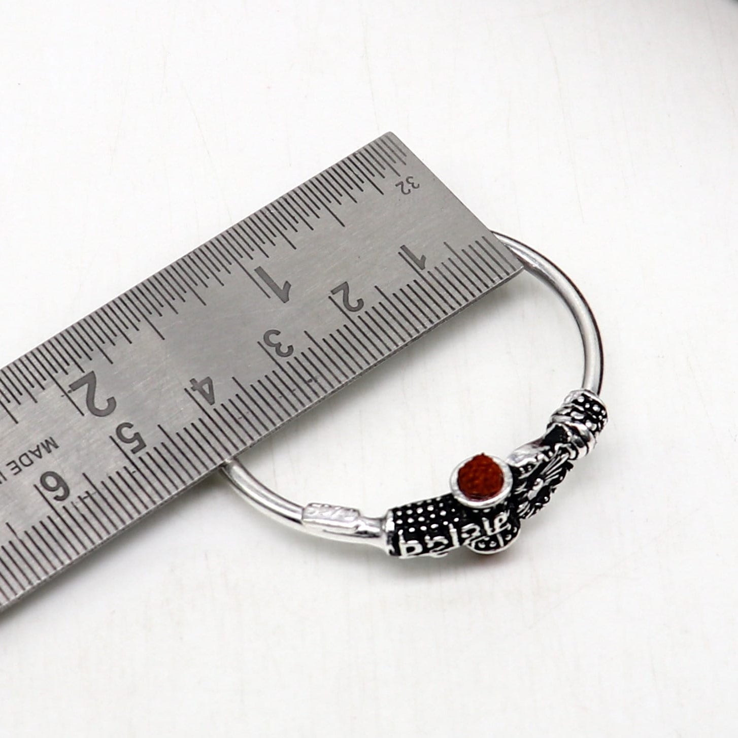 Handmade vintage design sterling silver baby/kids bangle kada, excellent lord shiva Mahadeva bangle bracelet Bahubali kada gifting nbbk239 - TRIBAL ORNAMENTS