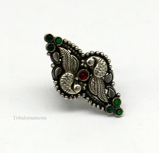 925 sterling silver single stone vintage design handmade adjustable ring, stunning designer customized wedding belly dance ring sr293 - TRIBAL ORNAMENTS