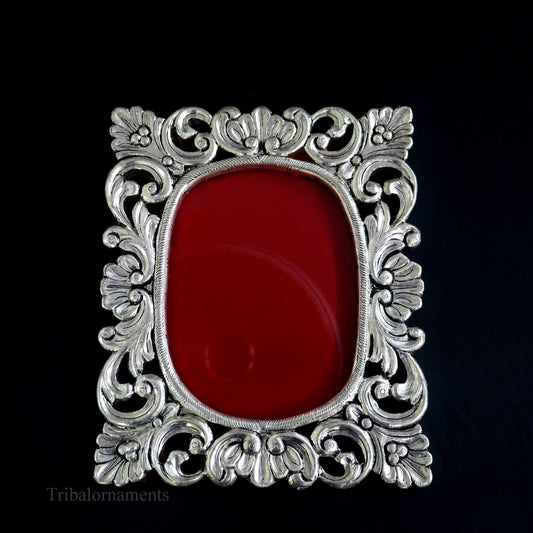 18"x 15" inches 999 fine silver handmade wall hanging photo frame, amazing vintage royal style wooden base frame, best corporate gift sf03 - TRIBAL ORNAMENTS