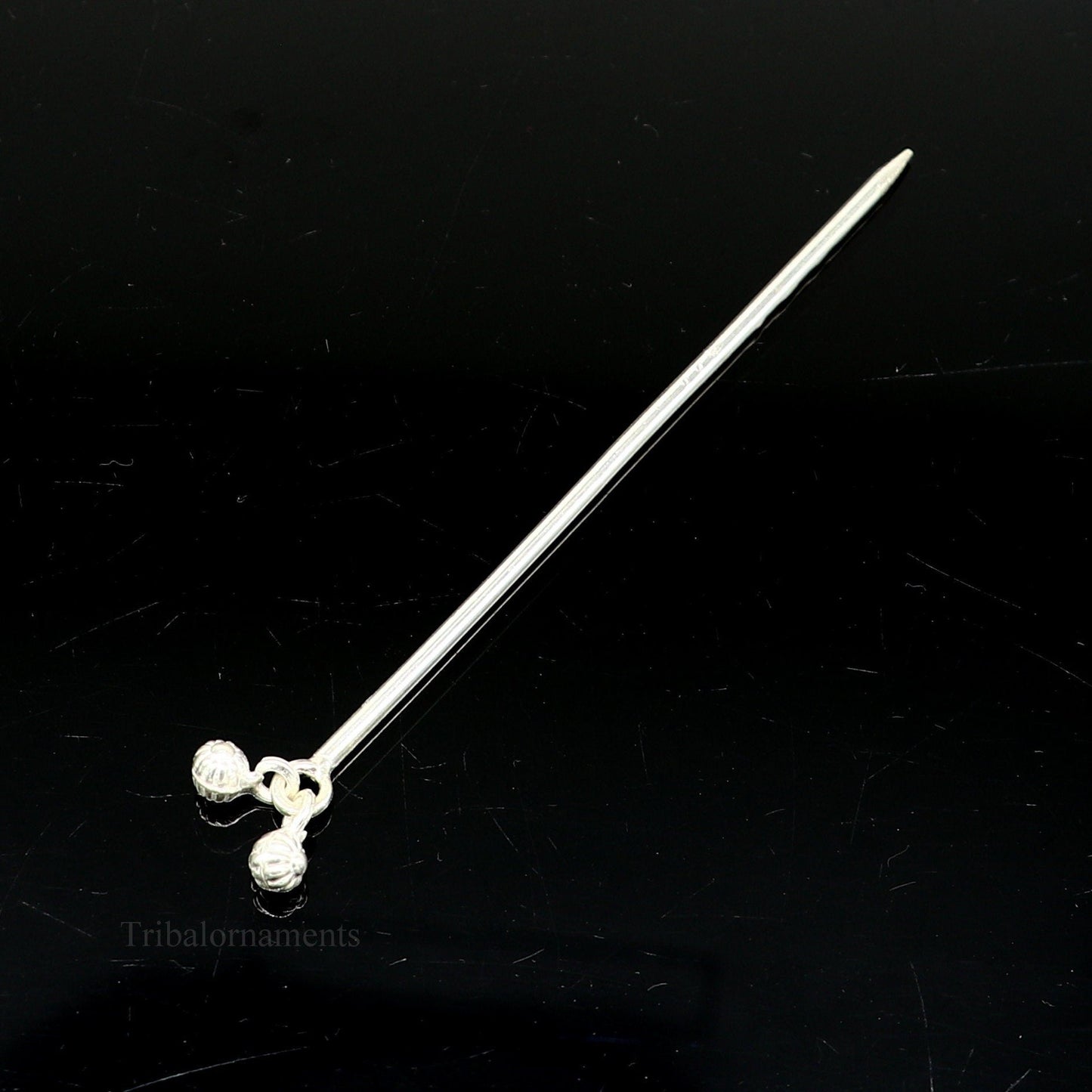 4 inches long handmade solid sterling silver eyeliner stick, kajal sticks, surma stick, fabulous brides vintage style gift su396 - TRIBAL ORNAMENTS