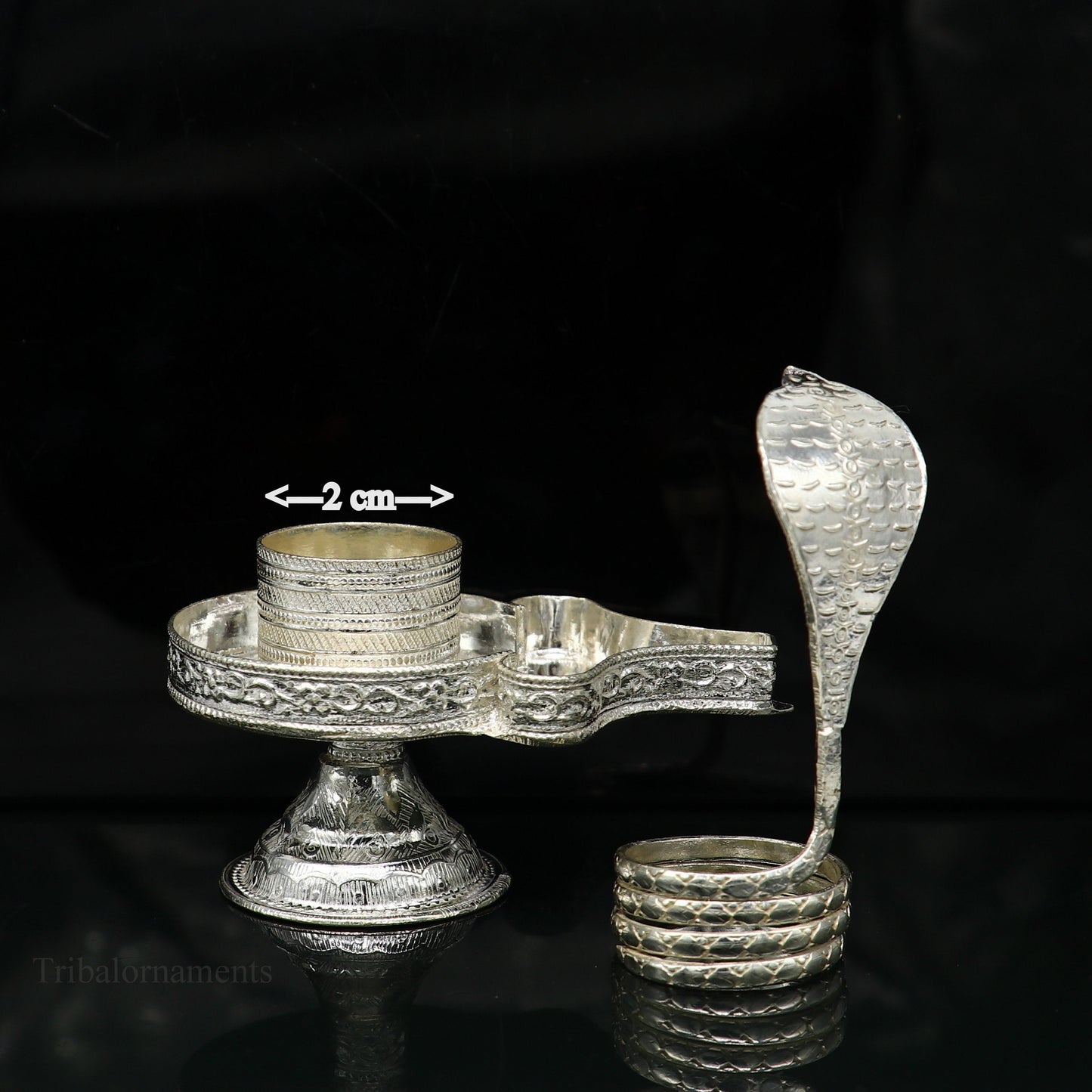 Pure 925 solid sterling silver lord shiva lingam stand/jalheri, use for put/hold shiva lingam in home temple, Shiva Vratam puja art su363 - TRIBAL ORNAMENTS