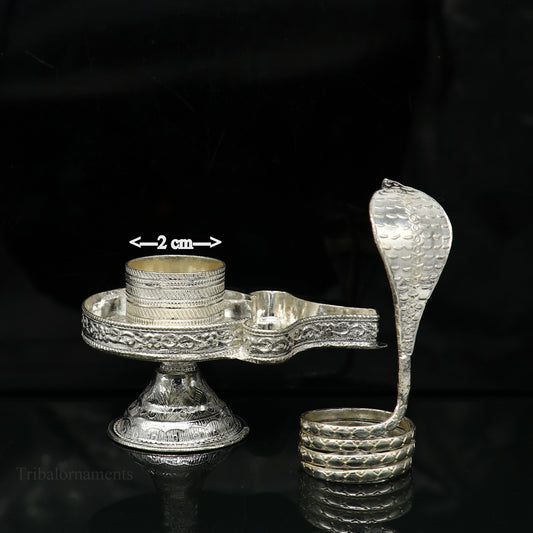 Pure 925 solid sterling silver lord shiva lingam stand/jalheri, use for put/hold shiva lingam in home temple, Shiva Vratam puja art su363 - TRIBAL ORNAMENTS