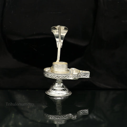 Pure 925 solid sterling silver lord shiva lingam stand/jalheri, use for put/hold shiva lingam in home temple, Shiva Vratam puja art su366 - TRIBAL ORNAMENTS