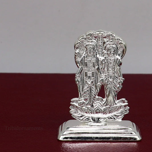 Sterling silver handmade design Indian Idols Lord Laxmi Narayana standing statue figurine, puja articles decorative gift diwali puja art79 - TRIBAL ORNAMENTS