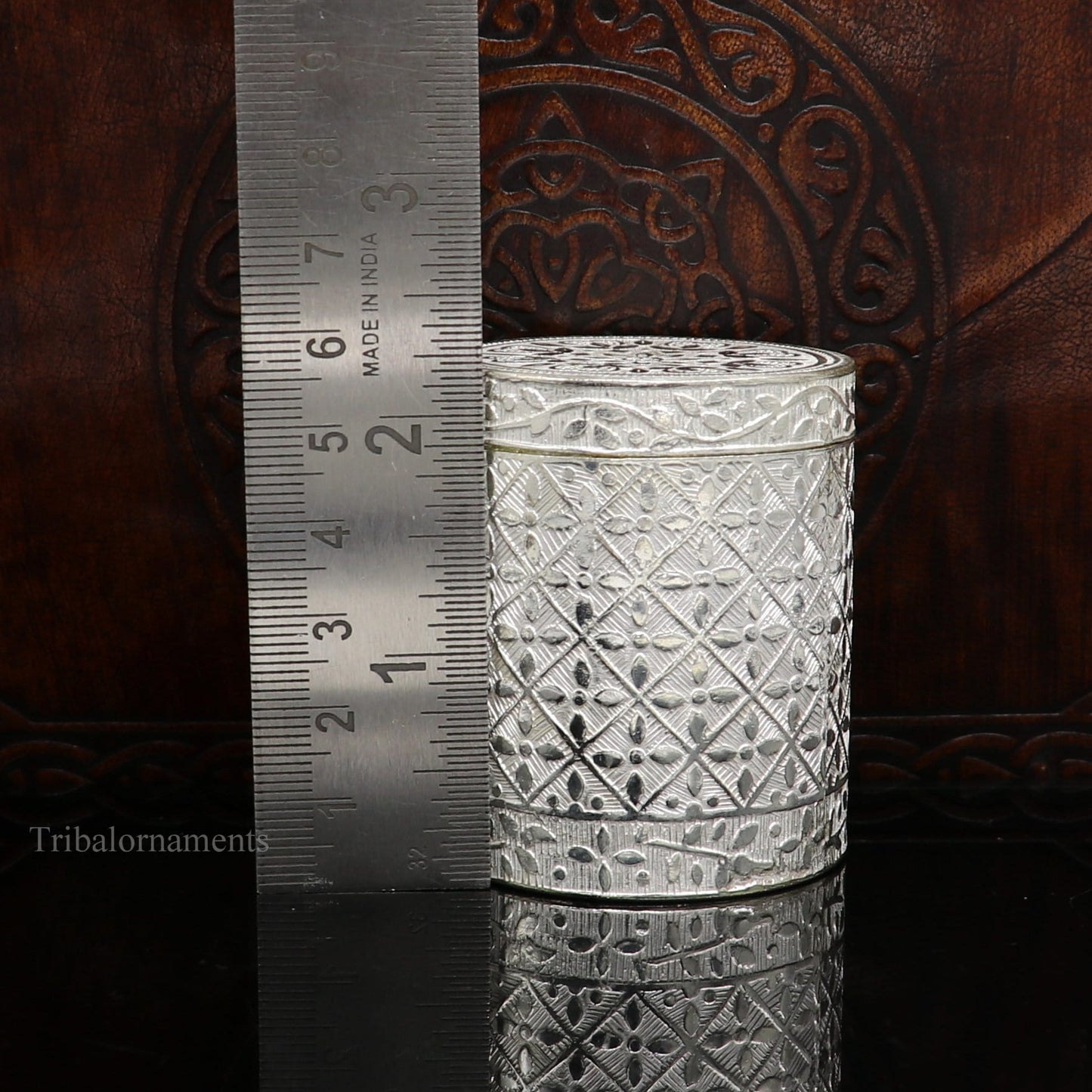 5.5 cm 925 solid silver utensils vintage style trinket box, container/casket box bridal floral work box, jewelry box silver utensils stb203 - TRIBAL ORNAMENTS