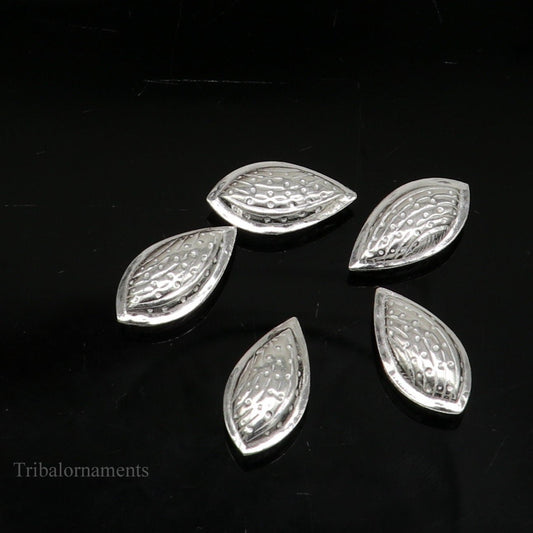 Lot 5 pieces Sterling silver handmade puja article, pure silver dry fruit, silver almond puja,gift for idols God, best puja temple art su437 - TRIBAL ORNAMENTS