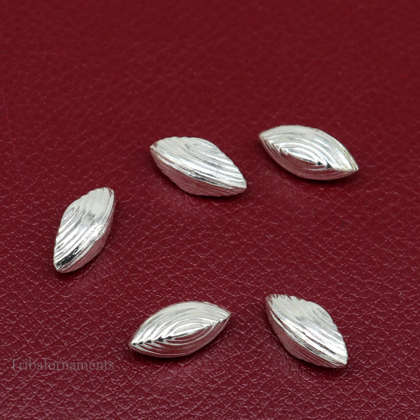 Lot 5 pieces Sterling silver handmade silver dry fruit, silver pista/ pistachio nut for puja, best gift idols God, best puja article su439 - TRIBAL ORNAMENTS