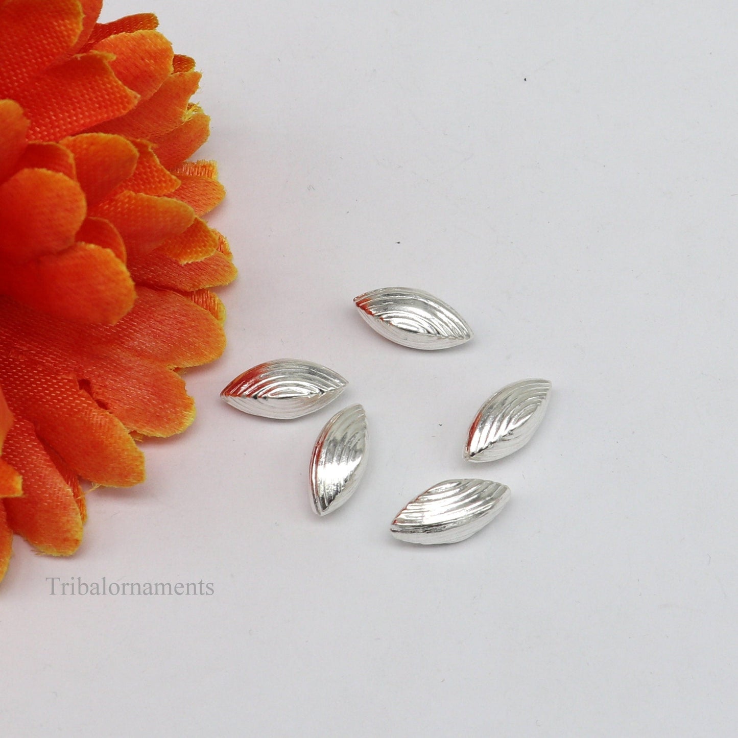 Lot 5 pieces Sterling silver handmade silver dry fruit, silver pista/ pistachio nut for puja, best gift idols God, best puja article su439 - TRIBAL ORNAMENTS