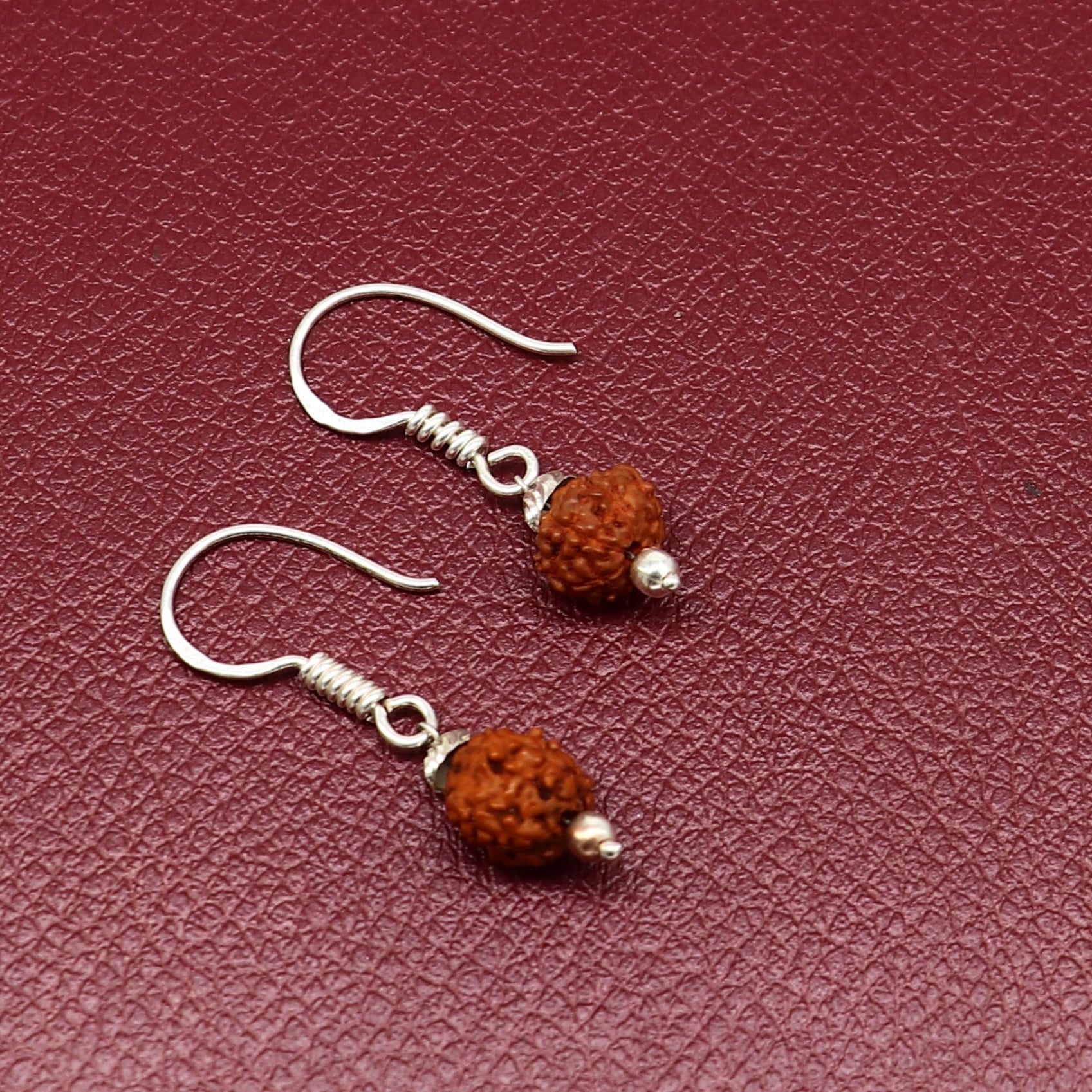 925 sterling silver handmade single Rudraksha ball hoops earring, stunning drop dangling earring amazing bridesmaid earring s916 - TRIBAL ORNAMENTS