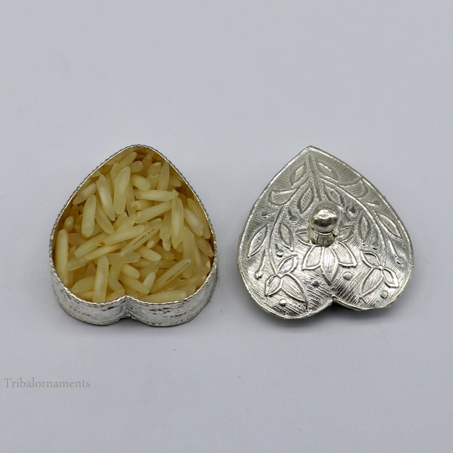 925 sterling silver trinket box, kajal box/casket box bridal heart shape Sindur box collection, container box, eyeliner box gifting stb182 - TRIBAL ORNAMENTS