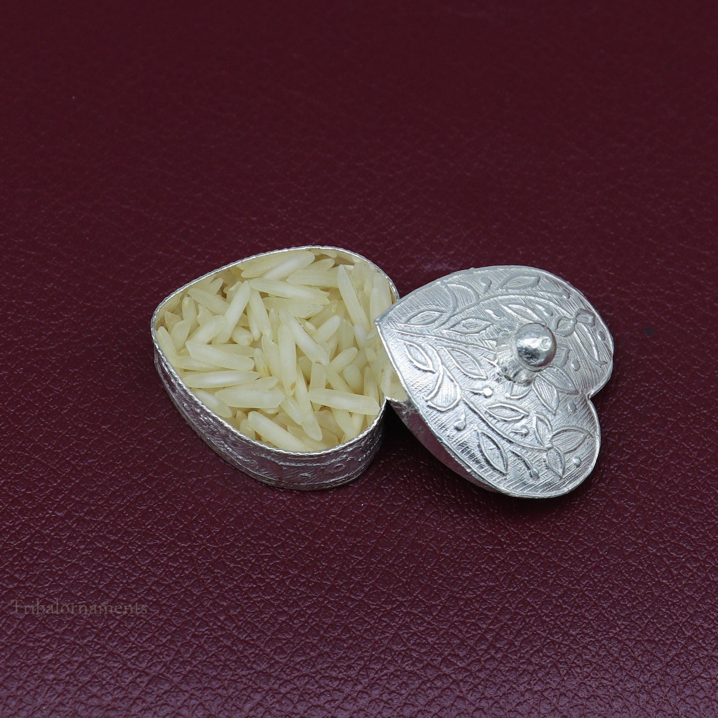 925 sterling silver trinket box, kajal box/casket box bridal heart shape Sindur box collection, container box, eyeliner box gifting stb182 - TRIBAL ORNAMENTS