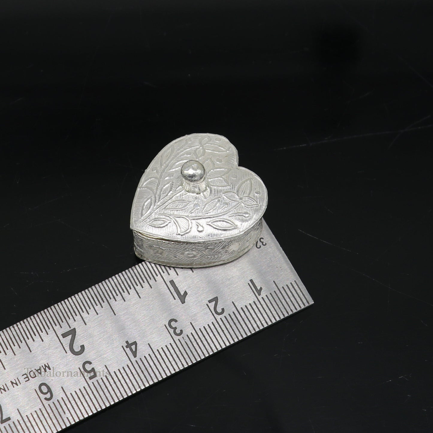 925 sterling silver trinket box, kajal box/casket box bridal heart shape Sindur box collection, container box, eyeliner box gifting stb182 - TRIBAL ORNAMENTS