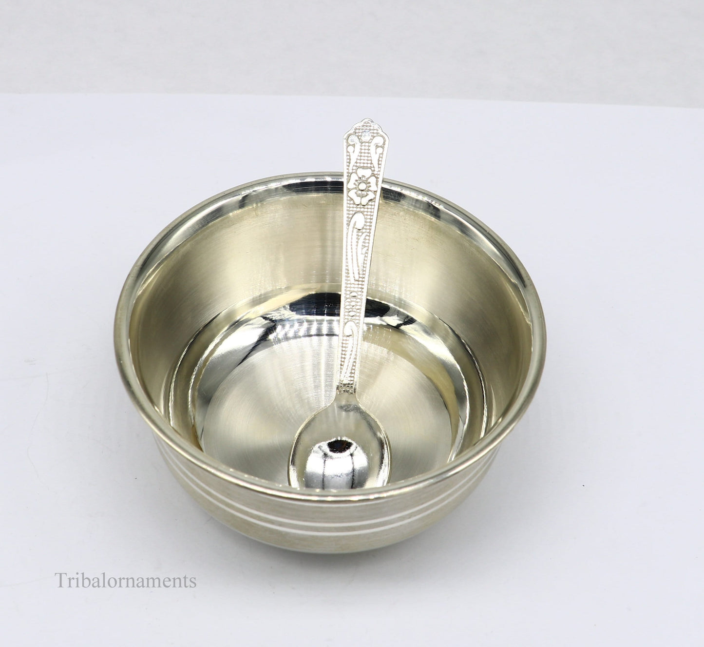 999 fine solid silver handmade small bowl for baby serving, pure silver vessel, silver utensils, home kitchen accessories puja bowl sv226 - TRIBAL ORNAMENTS