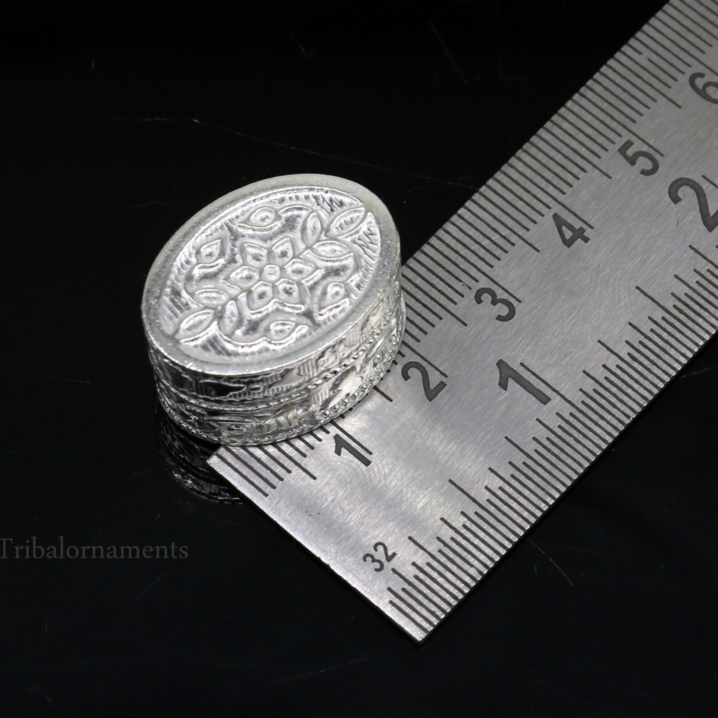 925 sterling silver trinket box, kajal box/casket box bridal oval shape box collection, container box, eyeliner box gifting art stb170 - TRIBAL ORNAMENTS