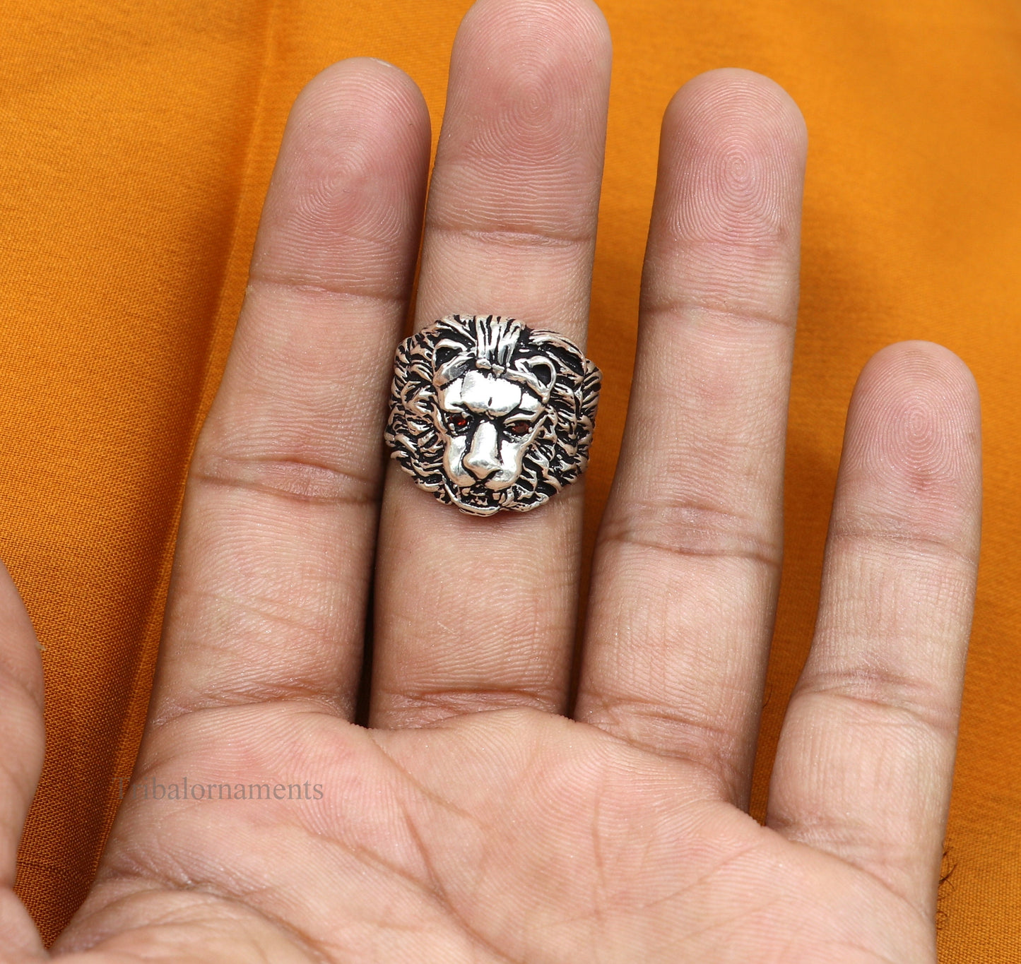 925 sterling silver handcrafted lion ring, Amazing vintage design customized ring band for unisex gifting from india ring432 - TRIBAL ORNAMENTS