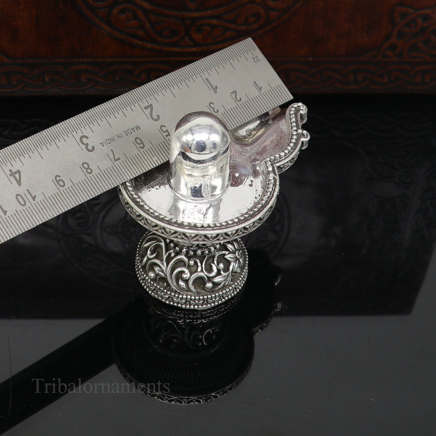 925 fine solid sterling silver lord Shiva lingam Jalheri With Snake, Stunning Divine god Shiva lingam, awesome handmade temple article su482 - TRIBAL ORNAMENTS