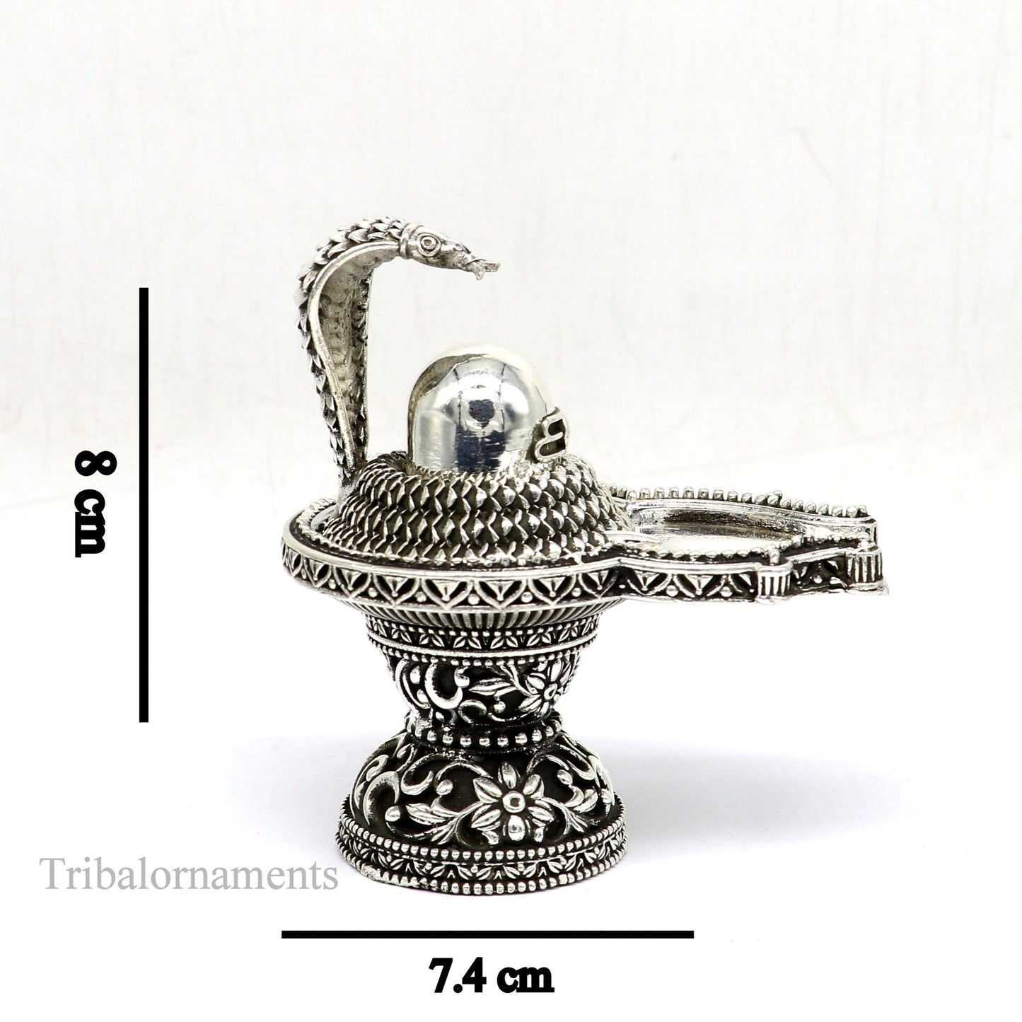 925 fine solid sterling silver lord Shiva lingam Jalheri With Snake, Stunning Divine god Shiva lingam, awesome handmade temple article su482 - TRIBAL ORNAMENTS