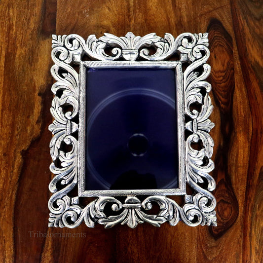 18"x 15" inches 999 fine silver handmade photo frame, amazing vintage royal style wooden base wall hanging frame, best corporate gift sf02 - TRIBAL ORNAMENTS