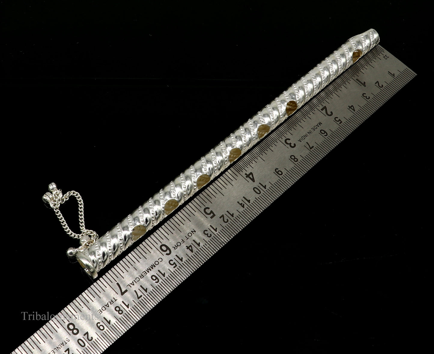 7" long handmade sterling silver stunning divine Lord Krishna flute, Amazing krishna gifting silver accessories, puja utensils su389 - TRIBAL ORNAMENTS