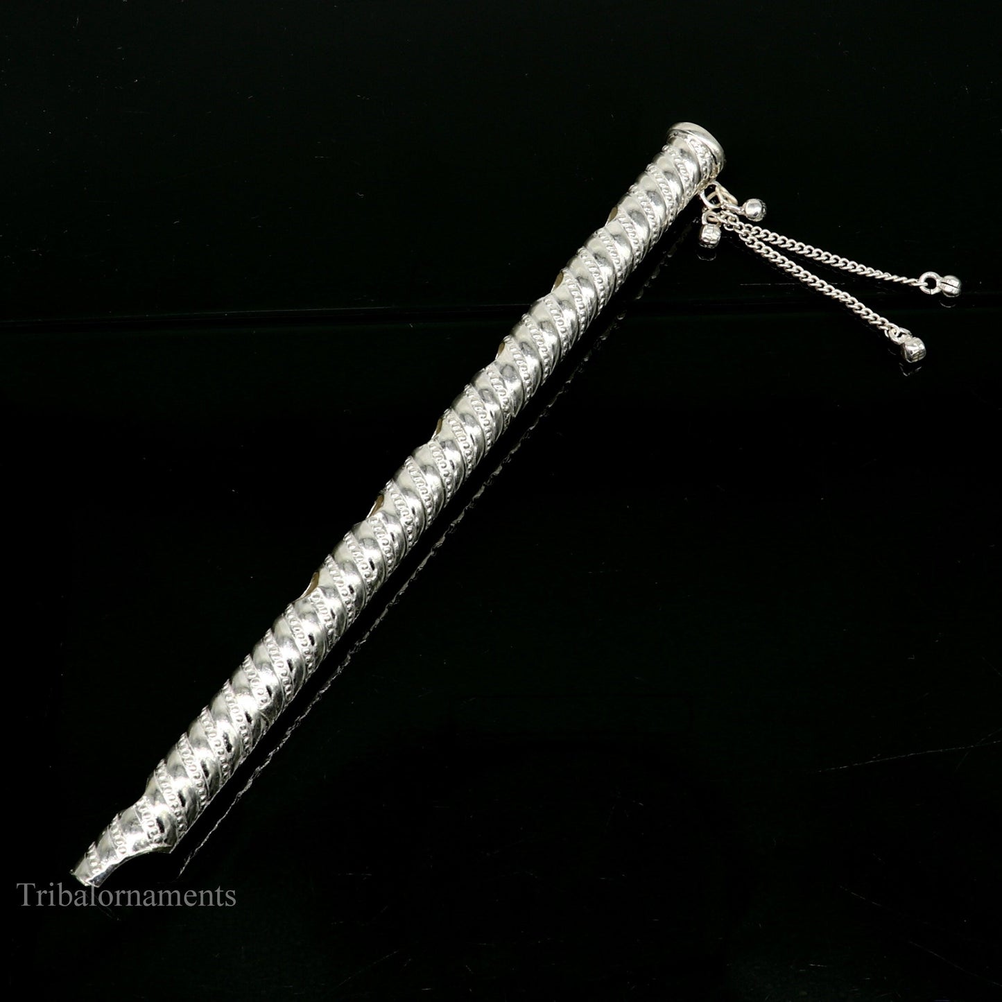 7" long handmade sterling silver stunning divine Lord Krishna flute, Amazing krishna gifting silver accessories, puja utensils su389 - TRIBAL ORNAMENTS