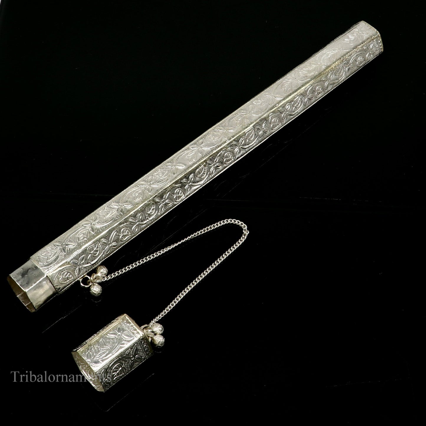 10" Vintage design handmade solid silver incense sticks box holder, Agarbatti box trinket box fabulous royal puja temple article su0390 - TRIBAL ORNAMENTS