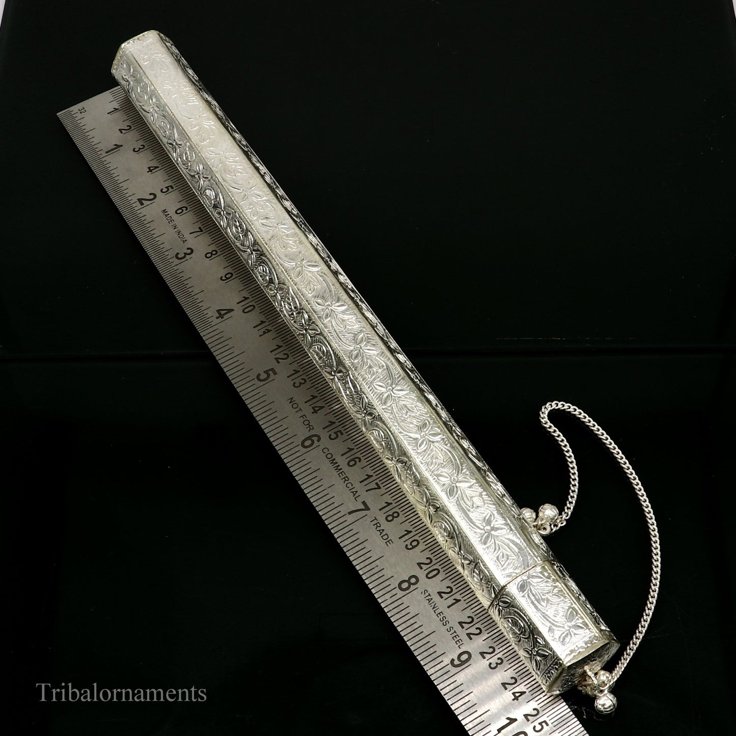 10" Vintage design handmade solid silver incense sticks box holder, Agarbatti box trinket box fabulous royal puja temple article su0390 - TRIBAL ORNAMENTS