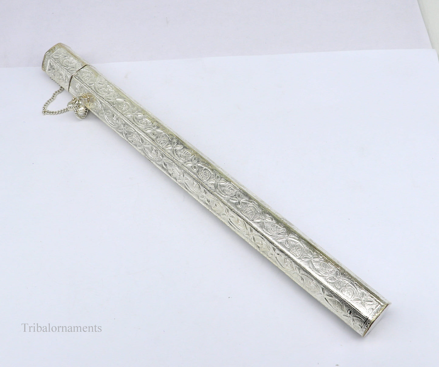 10" Vintage design handmade solid silver incense sticks box holder, Agarbatti box trinket box fabulous royal puja temple article su0390 - TRIBAL ORNAMENTS