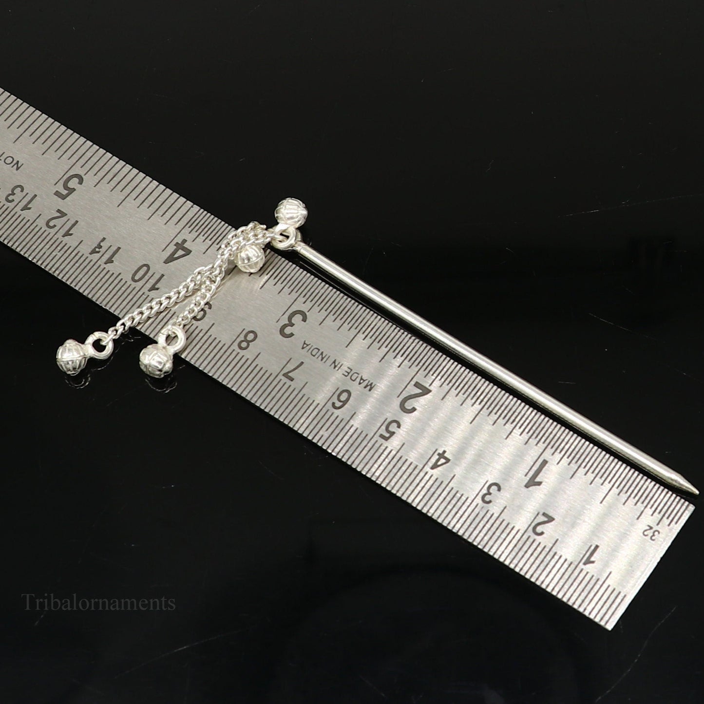 3.5 inches long handmade solid sterling silver eyeliner stick, kajal sticks, surma stick, fabulous brides vintage style gift su395 - TRIBAL ORNAMENTS