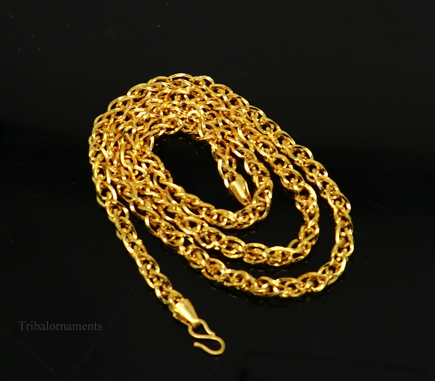 Stylish design Handmade 22karat yellow gold fabulous fox tail chain men's women's necklace unisex designer jewelry ch503 - TRIBAL ORNAMENTS