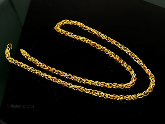 Stylish design Handmade 22karat yellow gold fabulous fox tail chain men's women's necklace unisex designer jewelry ch503 - TRIBAL ORNAMENTS