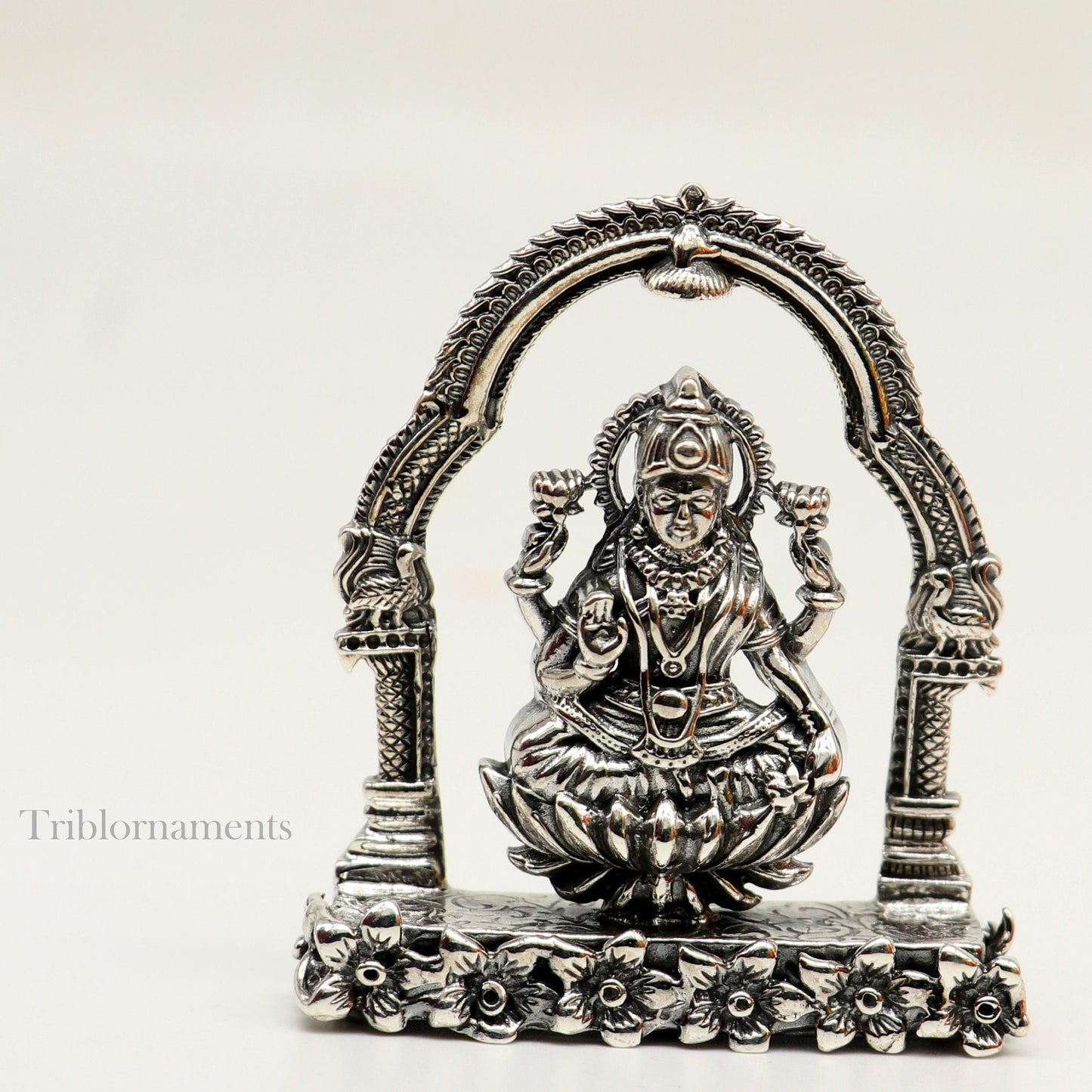 2.2" small 925 Sterling silver handmade Hindu Goddess Laxmi MahaLaxmi statue, puja article figurine, home décor puja Articles india art161 - TRIBAL ORNAMENTS