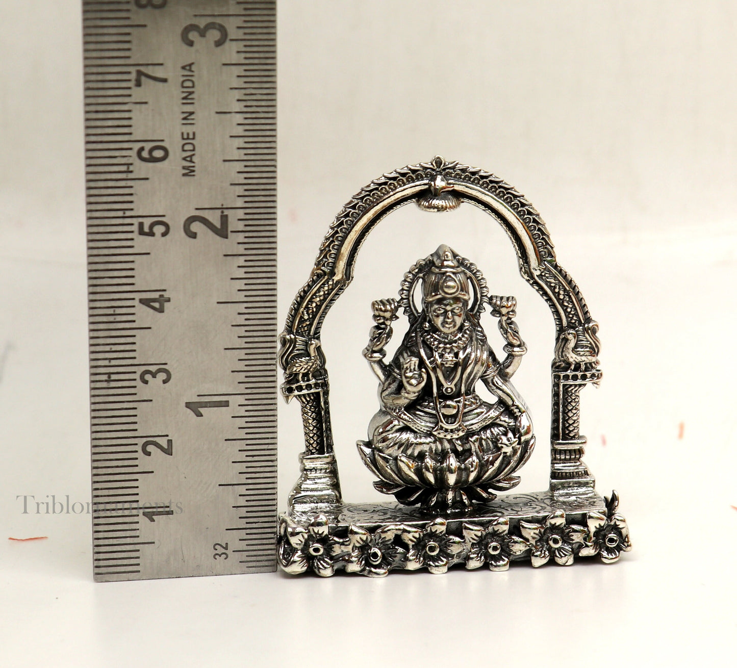 2.2" small 925 Sterling silver handmade Hindu Goddess Laxmi MahaLaxmi statue, puja article figurine, home décor puja Articles india art161 - TRIBAL ORNAMENTS