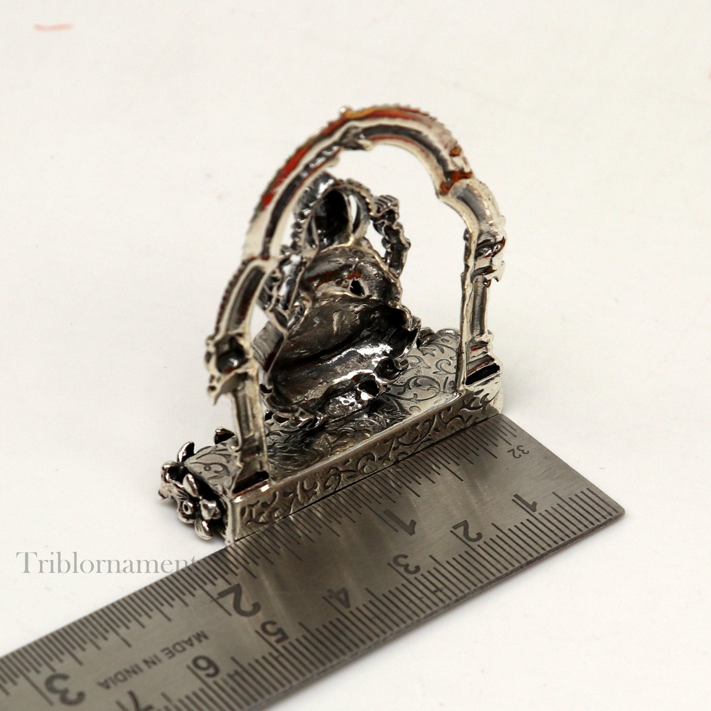 2.2" small 925 Sterling silver handmade Hindu Goddess Laxmi MahaLaxmi statue, puja article figurine, home décor puja Articles india art161 - TRIBAL ORNAMENTS