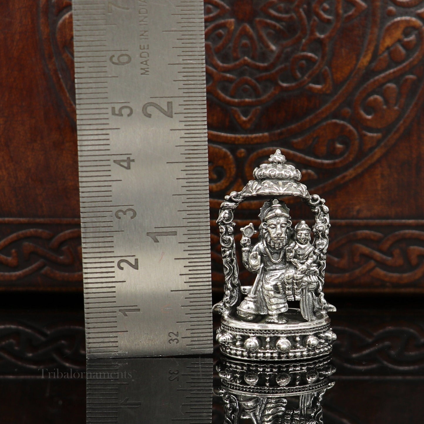 925 sterling silver handmade Narsinmha Narsingha statue or Murti with Prahalad, amazing Stunning diwal puja worshipping figurine art156 - TRIBAL ORNAMENTS