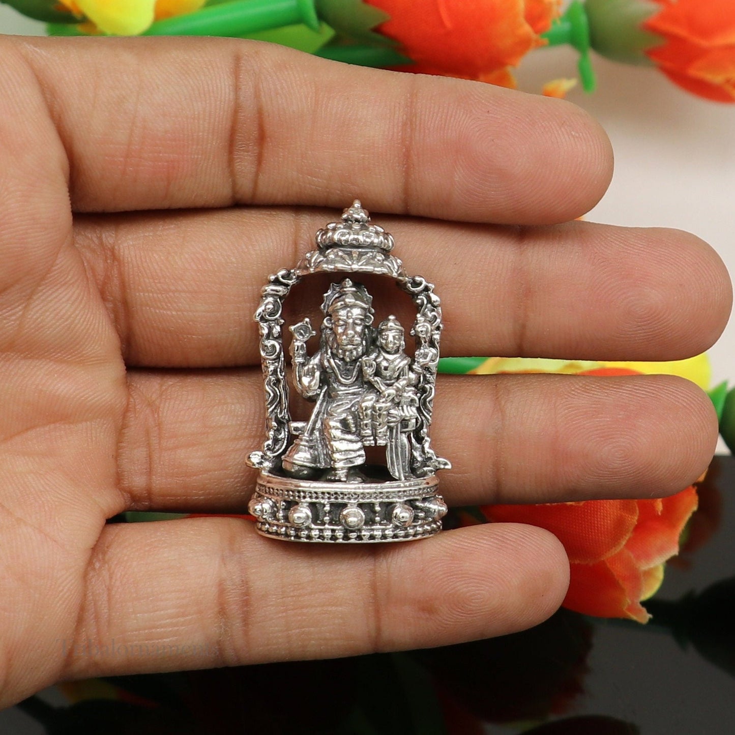 925 sterling silver handmade Narsinmha Narsingha statue or Murti with Prahalad, amazing Stunning diwal puja worshipping figurine art156 - TRIBAL ORNAMENTS