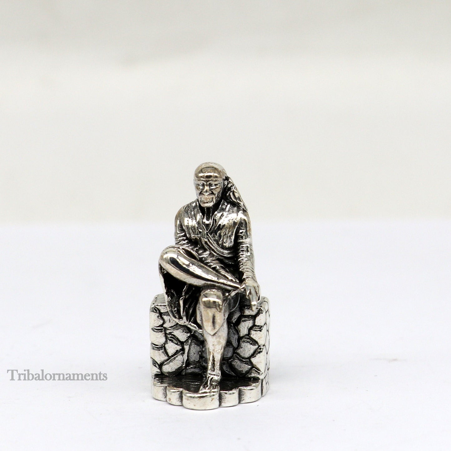 925 sterling silver handmade Divine Hindu idol deity Sai Baba statue murti divine Statue Sculpture figurine puja article gifting art155 - TRIBAL ORNAMENTS