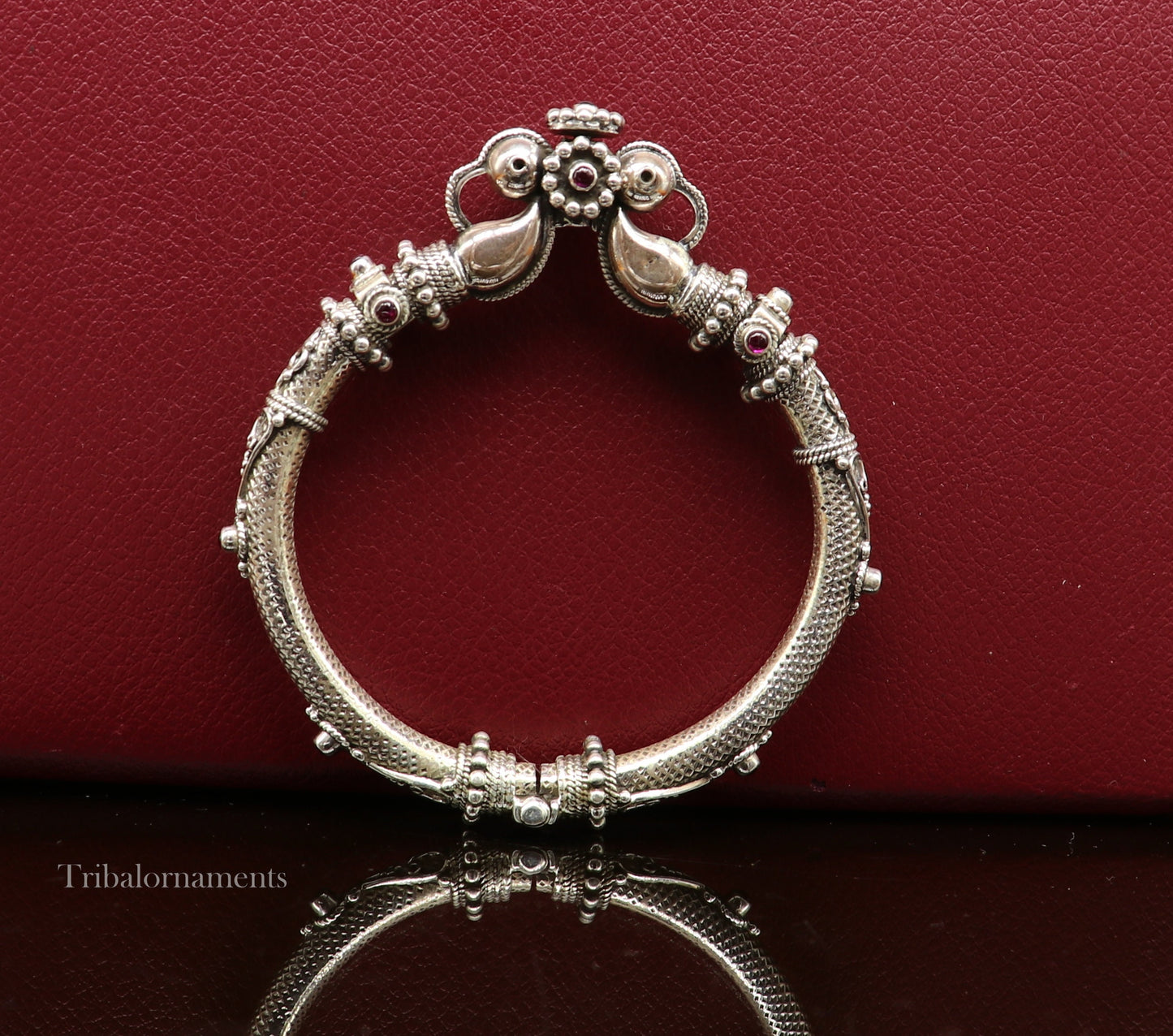925 sterling silver customized indian vintage style bangle bracelet kada with unique locking system, best girl's belly dance jewelry nssk479 - TRIBAL ORNAMENTS